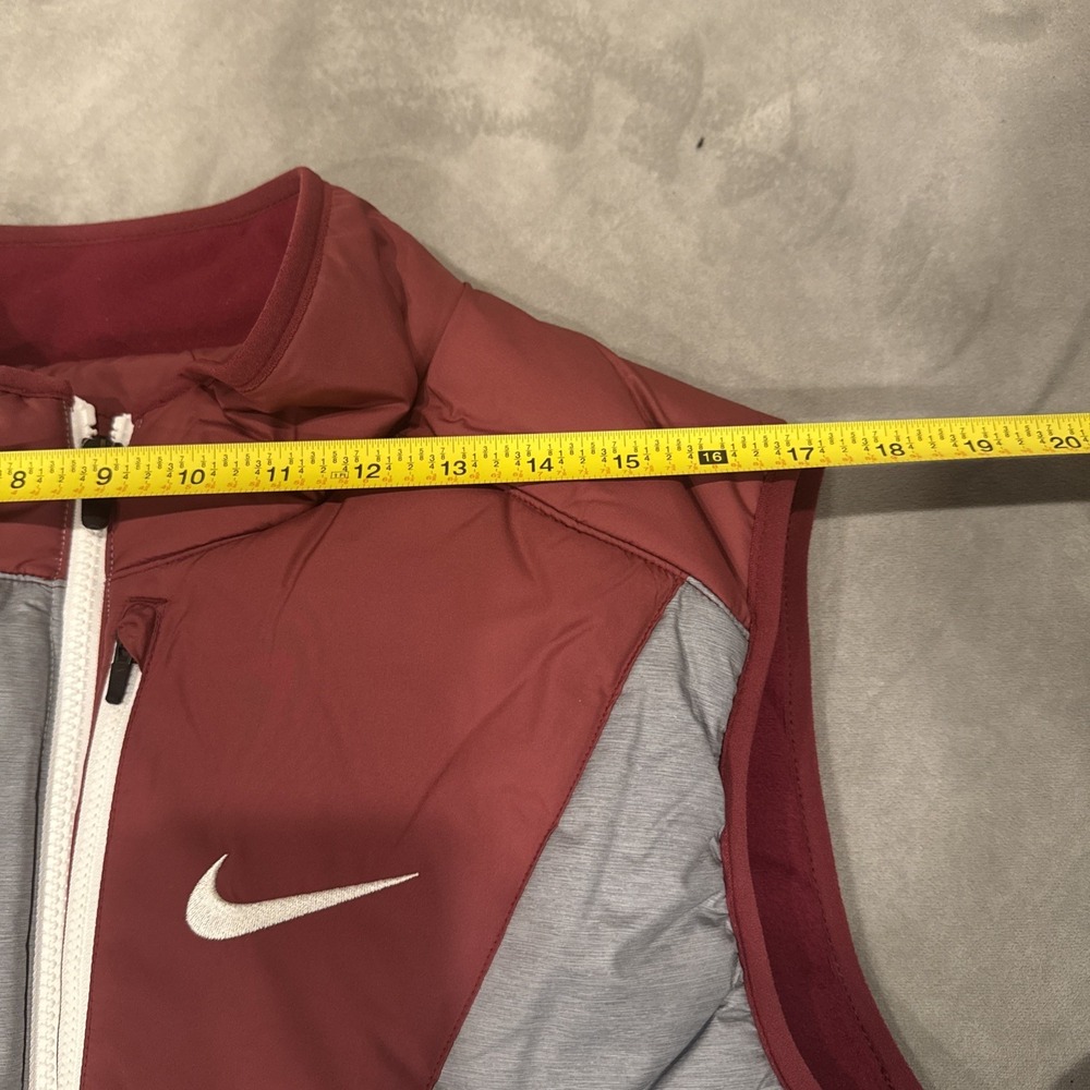 Nike FSU Florida State Seminoles NCAA Puffer Vest Gray Garnet Full Zip Men's L - Picture 4 of 9